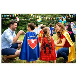9 Superhero Capes Spider-Man Batman Hulk Thor Captain America Kids Costume Lot